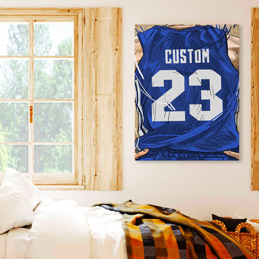 North Carolina Jersey Custom Canvas Print Wall Art for Boy Girl Men Women Basketball Personalized Canvas Art